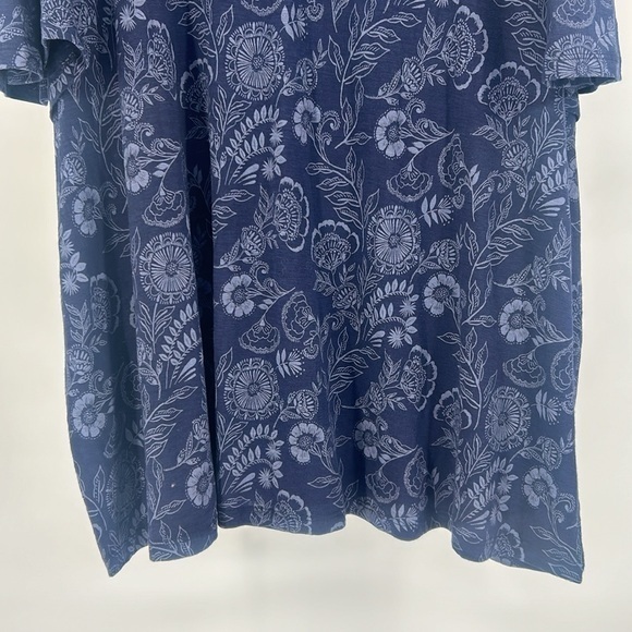 "NWT" Lane Bryant‎ Flutter-Sleeve V-Neck Top- Tonal Navy Floral- Size 26/28 - Picture 7 of 13